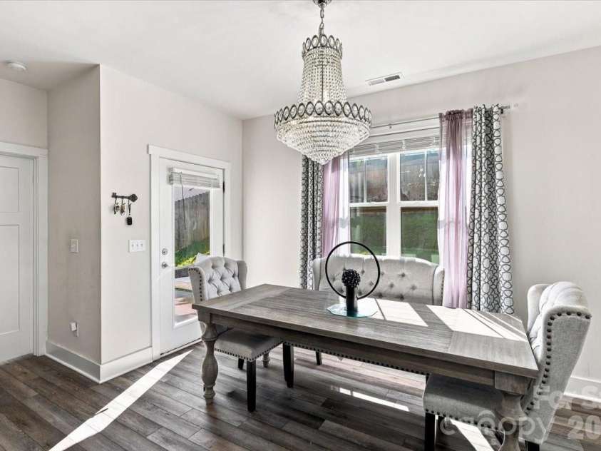 15 Hyde Park Place, Arden, NC 28704.  MLS# CAR4416533, YatesRealty ID 47055. Bright dining area looking out on the backyard