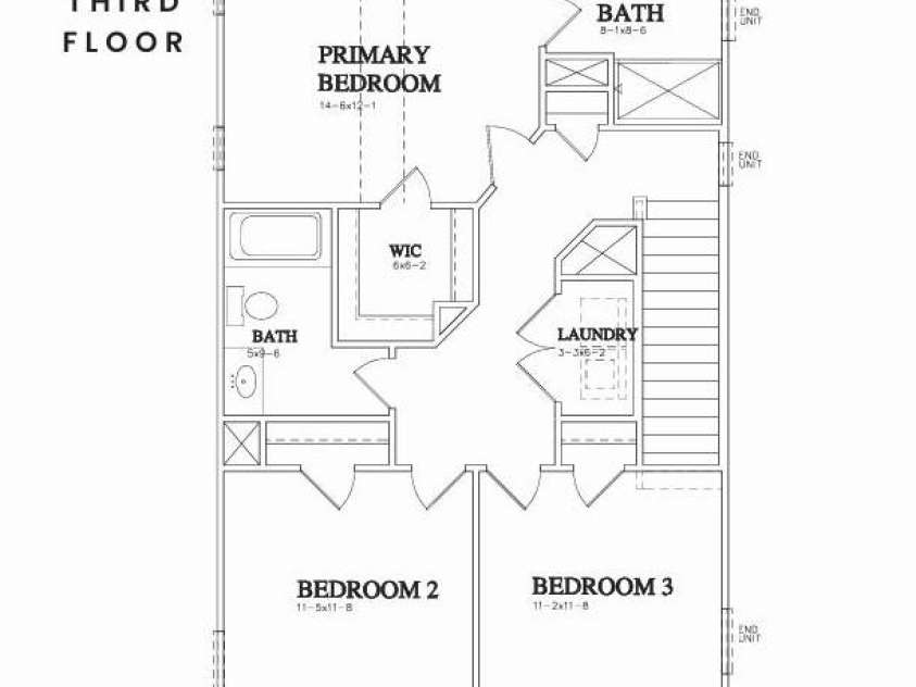 4965 Fitzgerald Avenue, Charlotte, NC 28213.  MLS# CAR4239087, YatesRealty ID 4710. Third Floor - Fir Floor Plan
