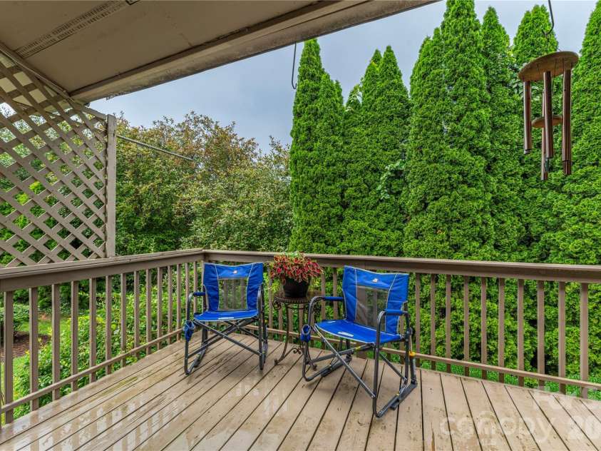 121 Deerlake Drive, Asheville, NC 28803.  MLS# CAR4417222, YatesRealty ID 47122. Back deck with privacy