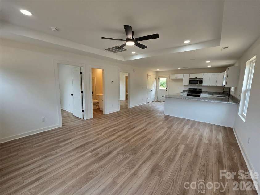 911 Hill Street, Albemarle, NC 28001.  MLS# CAR4407669, YatesRealty ID 47127. Tray ceiling, modern ceiling fan and fixtures