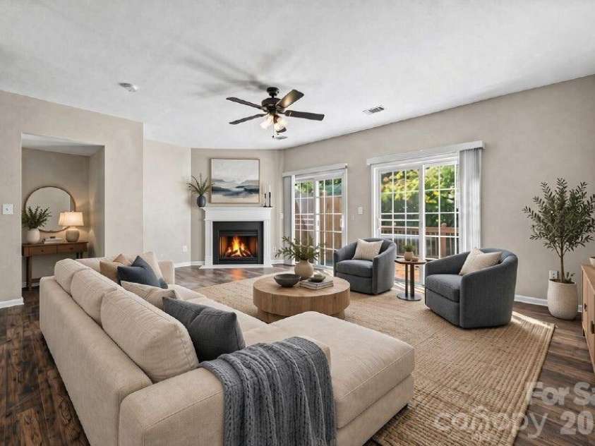2627 Early Flight Drive, Charlotte, NC 28262.  MLS# CAR4417899, YatesRealty ID 47171. Living room - virtual staging