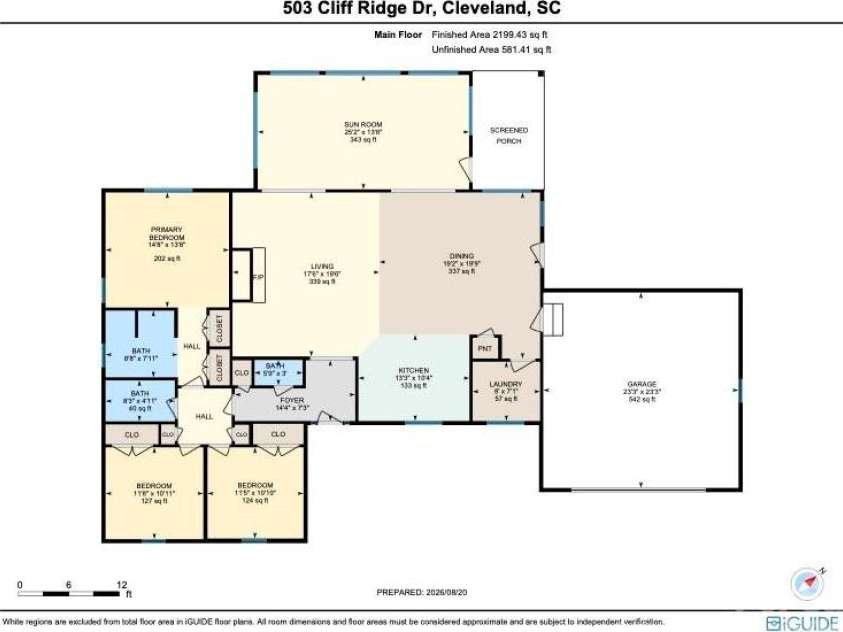 503 Cliff Ridge Drive, Cleveland, SC 29635.  MLS# CAR4418547, YatesRealty ID 47265. Floor plan