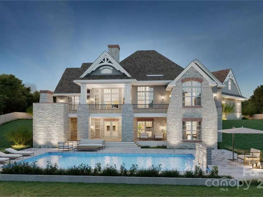 5741 Lake Pointe Drive, Granite Falls, NC 28630.  MLS# CAR4327372, YatesRealty ID 473. Back of house (Representative photo- pool not included)