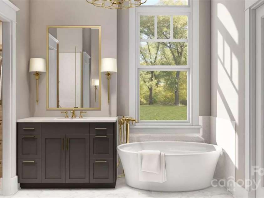 5741 Lake Pointe Drive, Granite Falls, NC 28630.  MLS# CAR4327372, YatesRealty ID 473. Spa like primary bath (Representative photo)