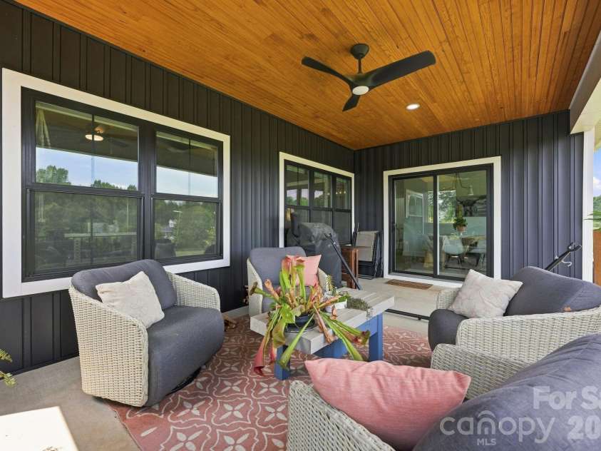 215 Cal Kennedy Road, Cleveland, NC 27013.  MLS# CAR4418527, YatesRealty ID 47347. Covered Back Porch