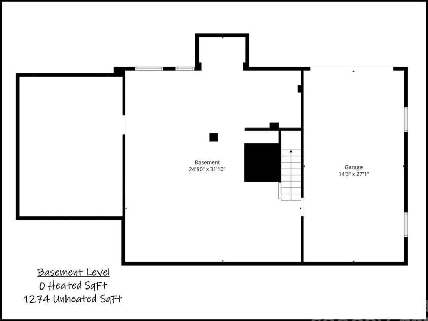 525 2nd Avenue, Hickory, NC 28601.  MLS# CAR4417785, YatesRealty ID 47415. Floor Plan Basement Level