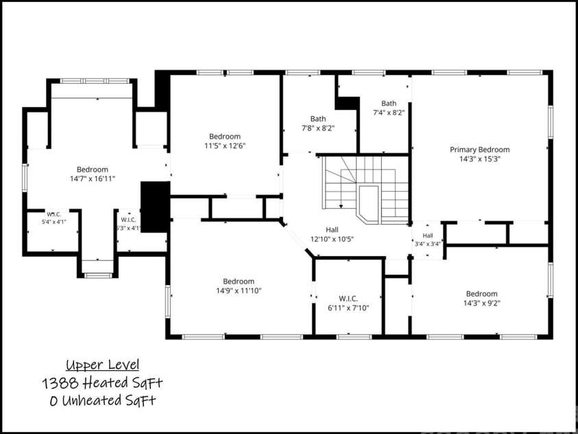 525 2nd Avenue, Hickory, NC 28601.  MLS# CAR4417785, YatesRealty ID 47415. Floor Plan Upper Level