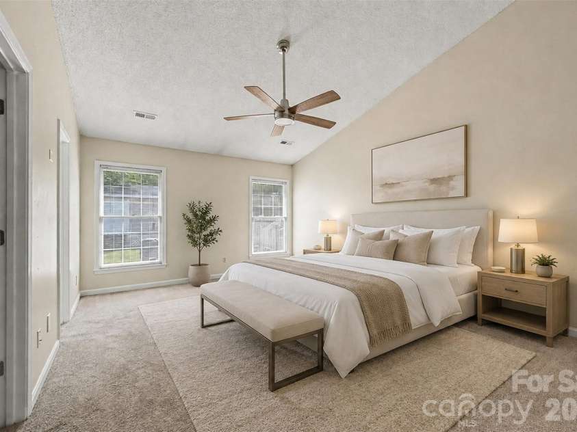 10117 Crayton Drive, Charlotte, NC 28269.  MLS# CAR4415978, YatesRealty ID 47431. Primary bedroom — virtually staged.