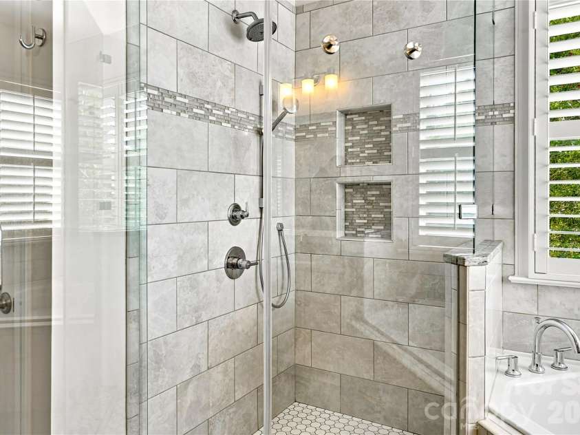 224 Kimberly Road, Davidson, NC 28036.  MLS# CAR4417649, YatesRealty ID 47497. Large tiled shower