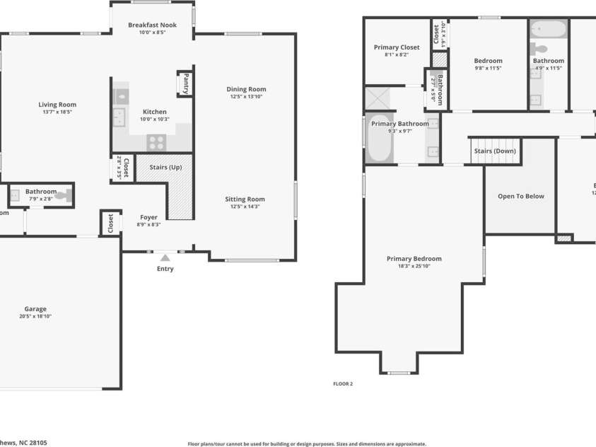 1916 Wilrose Place, Matthews, NC 28105.  MLS# CAR4417599, YatesRealty ID 47523. 