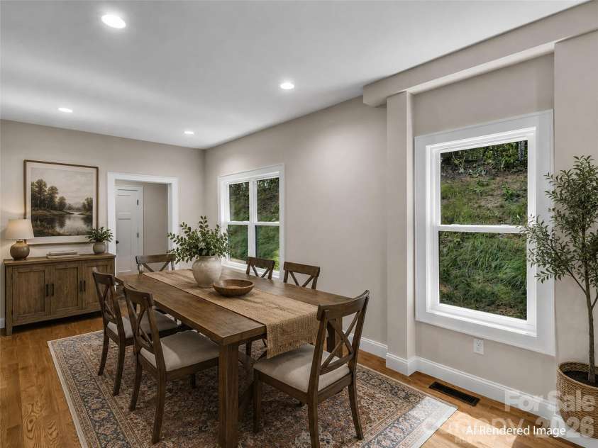 146 Bradford Park, Clyde, NC 28721.  MLS# CAR4419307, YatesRealty ID 47549. Dining Room facing garage