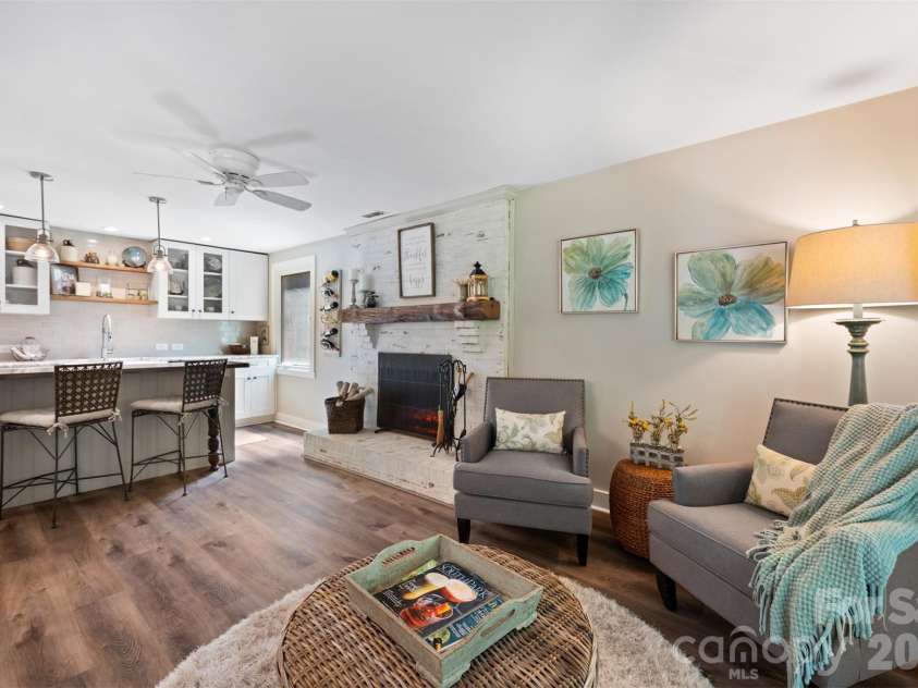 5934 Tillery Drive, Charlotte, NC 28226.  MLS# CAR4417835, YatesRealty ID 47561. Fireplace adds some character