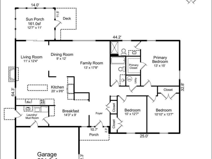 5934 Tillery Drive, Charlotte, NC 28226.  MLS# CAR4417835, YatesRealty ID 47561. Floorplan
