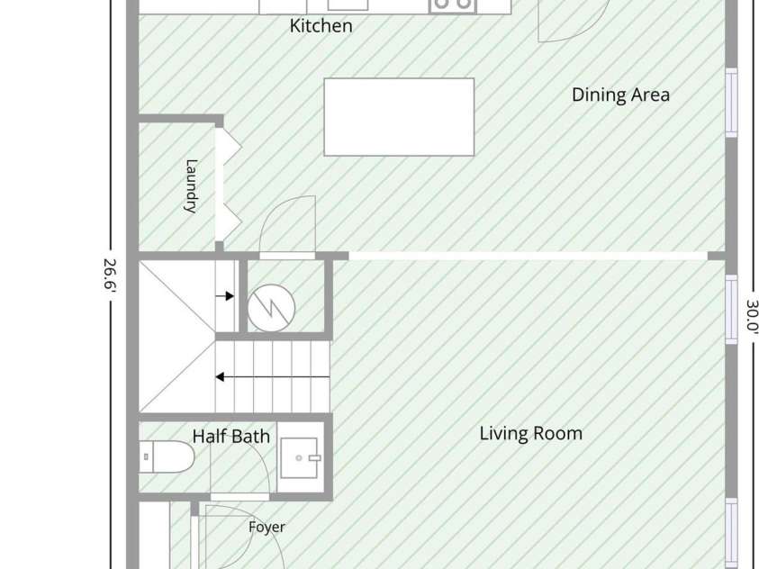 2254 lula Street, Winston Salem, NC 27101.  MLS# CAR4416956, YatesRealty ID 47580. Floor plan 1st level