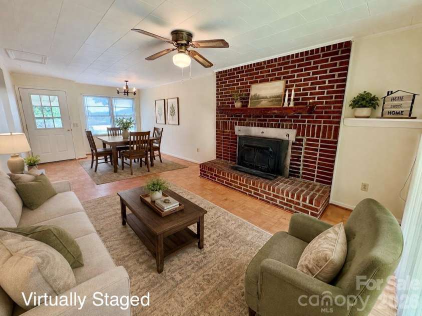 30 Cypress Road, Marion, NC 28752.  MLS# CAR4415615, YatesRealty ID 47647. Virtually Staged Den / Dining Area