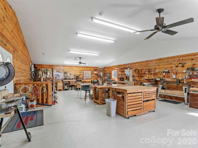 1447/1421 Ayers Mountain Road, Green Mountain, NC 28740.  MLS# CAR4315855, YatesRealty ID 4768. Main level of workshop/studio
