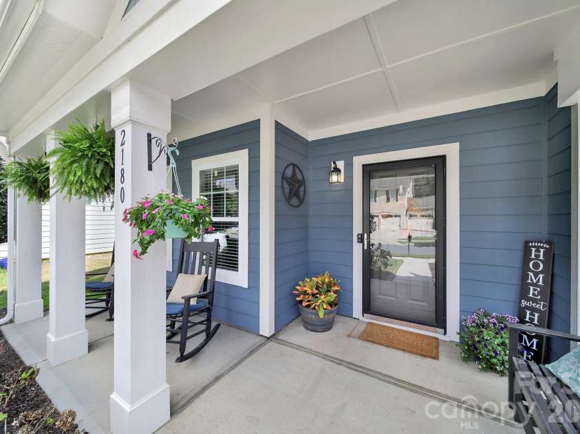 2180 Bluebell Way, Tega Cay, SC 29708.  MLS# CAR4416643, YatesRealty ID 47701. Front Porch