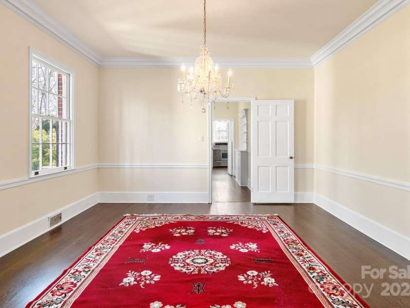 615 Peach Street, Shelby, NC 28150.  MLS# CAR4119174, YatesRealty ID 4771. Dining room (chandelier is excluded)