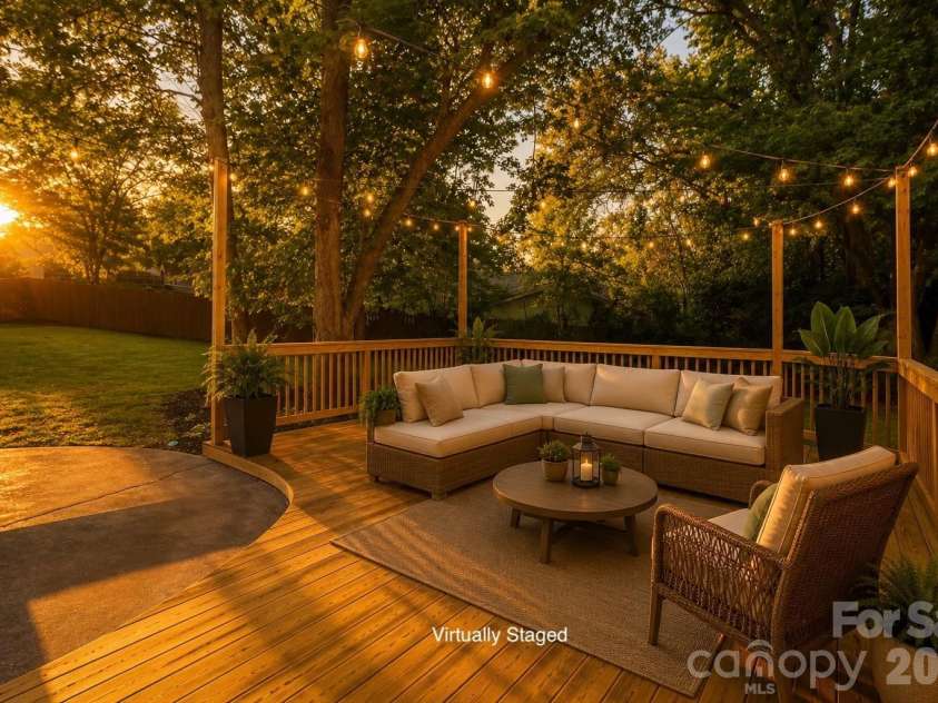 900 Burtonwood Circle, Charlotte, NC 28212.  MLS# CAR4419156, YatesRealty ID 47731. Back Patio Deck - Virtually Staged