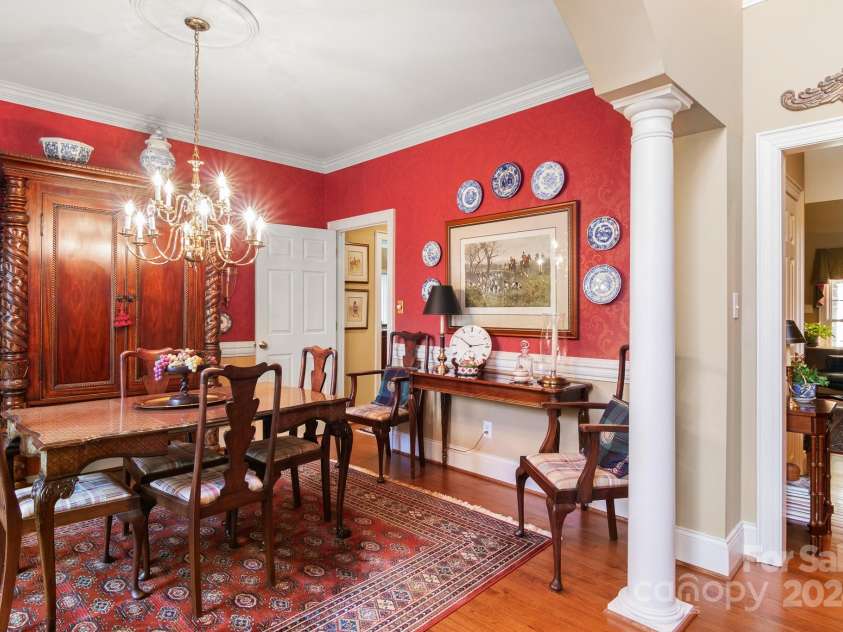 1408 Stone Gate Drive, Shelby, NC 28150.  MLS# CAR4181748, YatesRealty ID 4774. The dining room offers plenty of room for extra furniture pieces in addition to a large table.