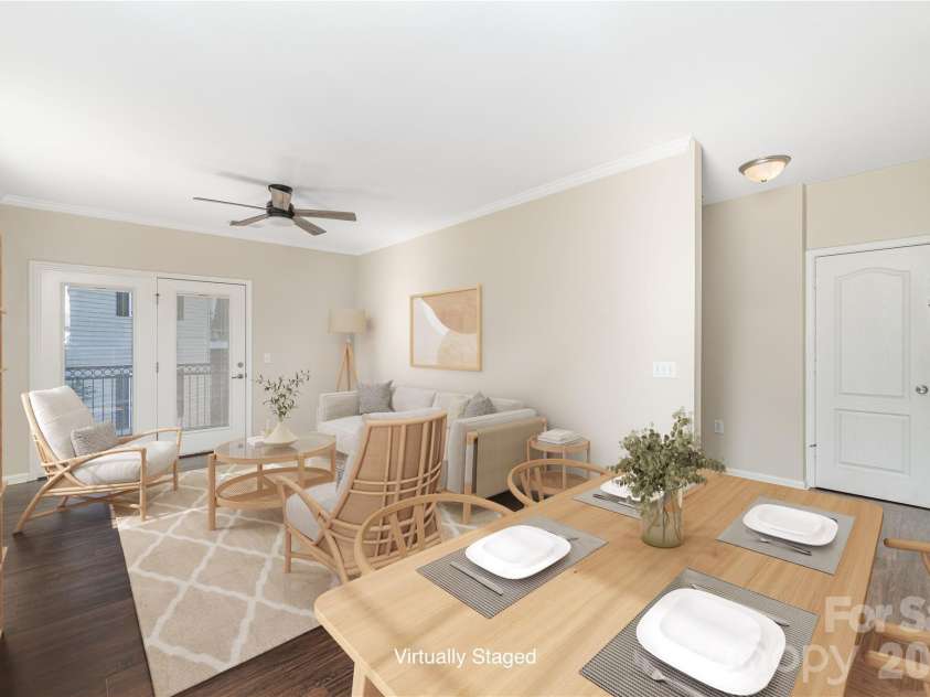 331 Appeldoorn Circle, Asheville, NC 28803.  MLS# CAR4418099, YatesRealty ID 47778. Open living and dining. Virtually Staged.