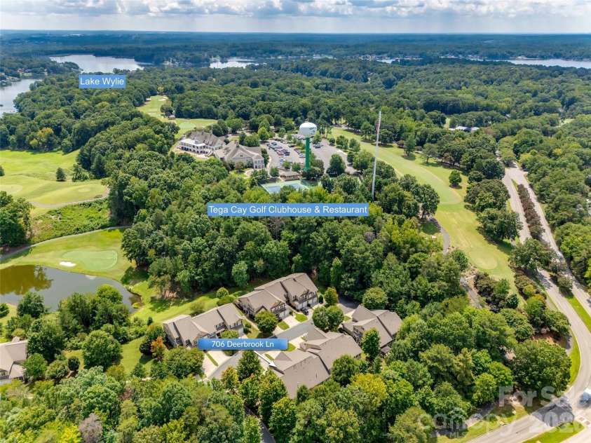706 Deerbrook Lane, Tega Cay, SC 29708.  MLS# CAR4418355, YatesRealty ID 47783. Drone view