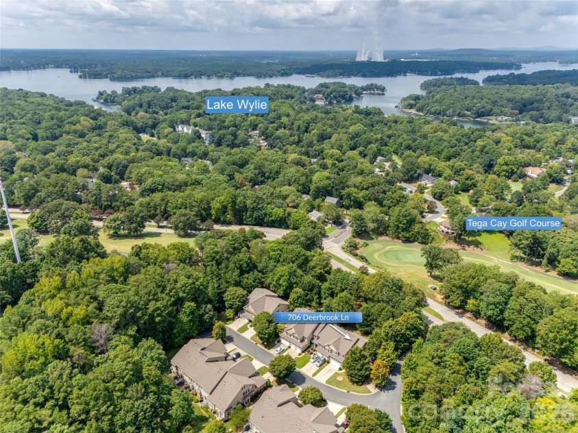706 Deerbrook Lane, Tega Cay, SC 29708.  MLS# CAR4418355, YatesRealty ID 47783. Drone view