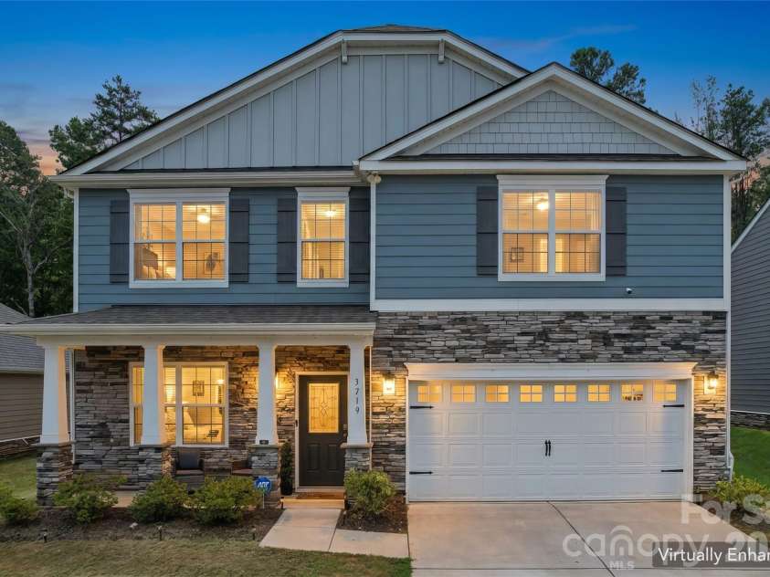 3719 Stanley Creek Drive, Mount Holly, NC 28120.  MLS# CAR4417734, YatesRealty ID 47824. Twilight Photo