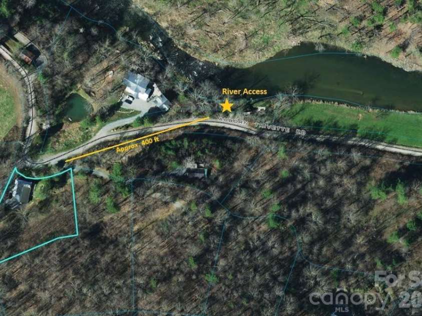 568 Auborn Trivette Road, Sugar Grove, NC 28679.  MLS# CAR4419786, YatesRealty ID 48028. Aerial view. Distances are approximate.