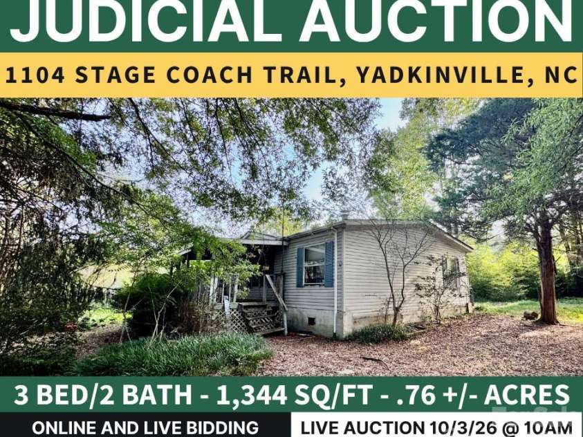 1104 Stage Coach Trail, Yadkinville, NC 27055.  MLS# CAR4420128, YatesRealty ID 48032. 