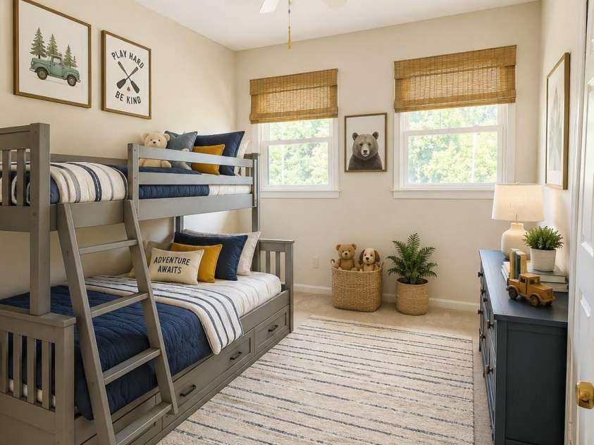 424 Bear Creek Road, Shelby, NC 28152.  MLS# CAR4419438, YatesRealty ID 48038. 3rd bedroom staged with AI.