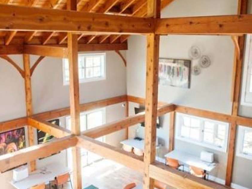 1328 Dali Boulevard, Mount Holly, NC 28120.  MLS# CAR4320263, YatesRealty ID 48061. The textile cabin is where makers meet! Art classes are also offered here.