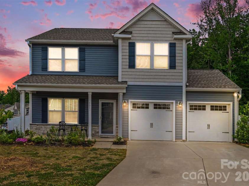 103 Trissy Court, Statesville, NC 28625.  MLS# CAR4379061, YatesRealty ID 48070. Front - Twilight