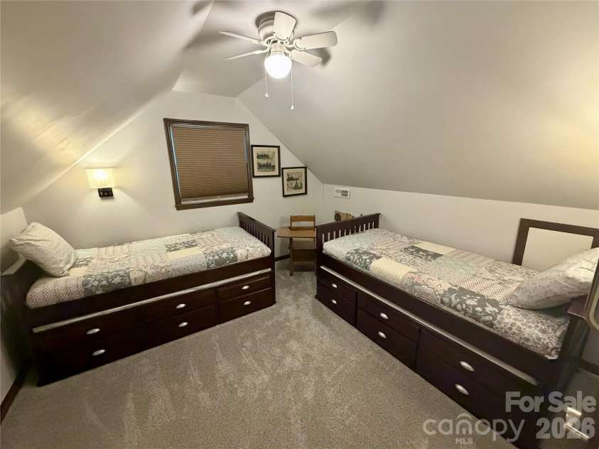 188 Forest Lane, Blowing Rock, NC 28605.  MLS# CAR4419824, YatesRealty ID 48074. Upstairs BR #3 with vaulted ceiling