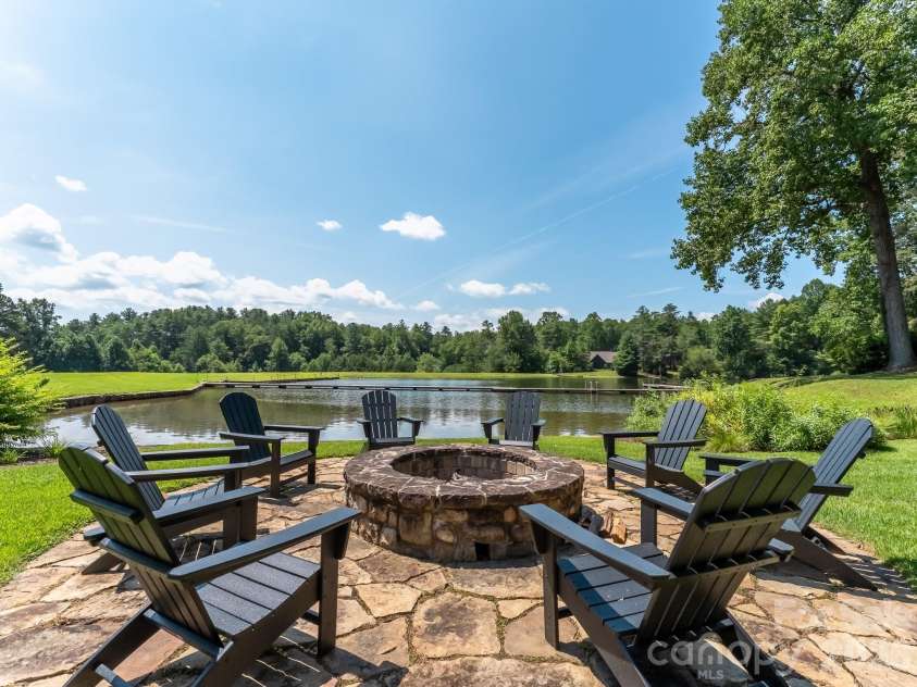 47 Ridgetop Circle, Brevard, NC 28712.  MLS# CAR4414637, YatesRealty ID 48104. Straus Park: Fire Pit and Lake Straus