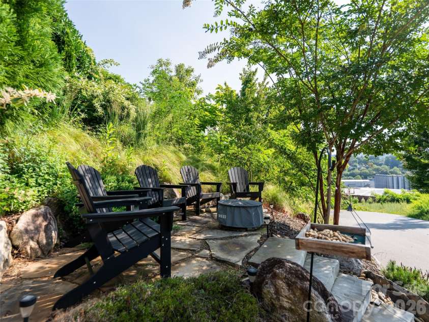 4 Osprey Trail, Asheville, NC 28806.  MLS# CAR4418286, YatesRealty ID 48114. Sunset stone patio