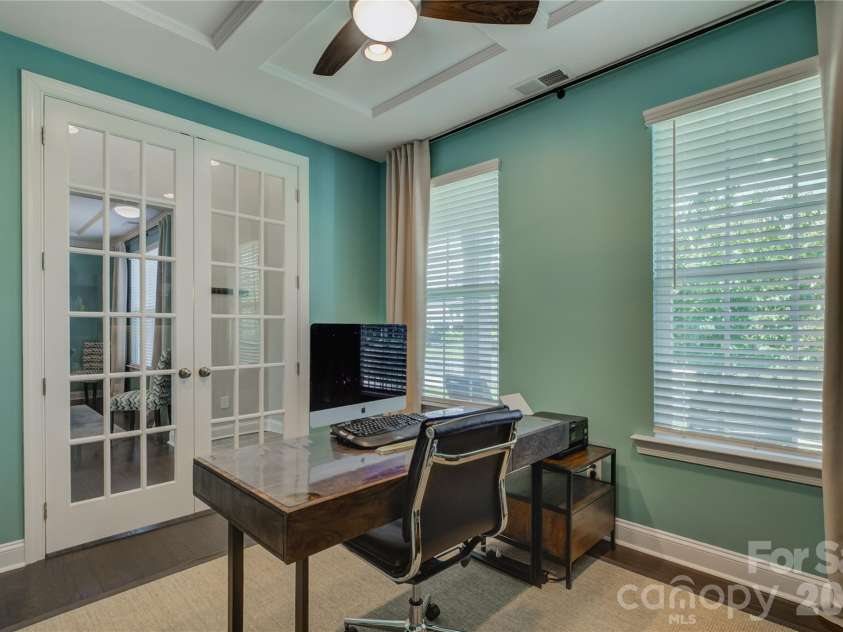 14219 Twin Eagles Lane, Charlotte, NC 28278.  MLS# CAR4418745, YatesRealty ID 48122. Main floor office featuring French doors