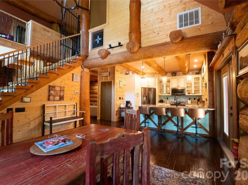 142 Southwood Drive, Brevard, NC 28712.  MLS# CAR4420666, YatesRealty ID 48250. Dining area