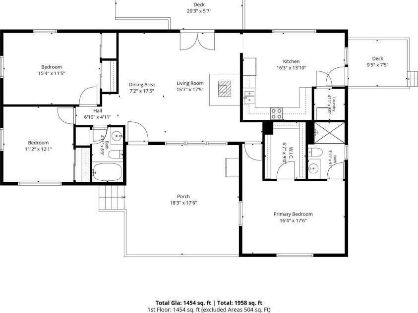 41 Bear Trail, Fairview, NC 28730.  MLS# CAR4420605, YatesRealty ID 48293. Floor plan with dimensions