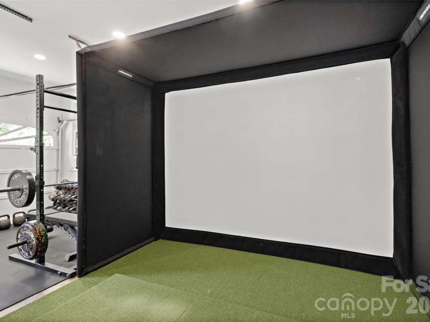1838 Wendover Road, Charlotte, NC 28211.  MLS# CAR4420286, YatesRealty ID 48313. Golf simulator (located in garage)