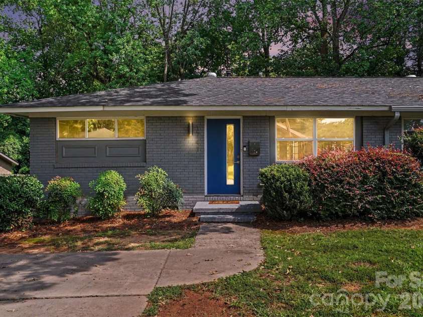 1741 Herrin Avenue, Charlotte, NC 28205.  MLS# CAR4420142, YatesRealty ID 48319. Front View - Digitally Edited for Evening