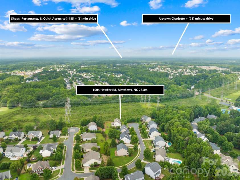 1004 Hawker Road, Matthews, NC 28104.  MLS# CAR4411741, YatesRealty ID 48396. 