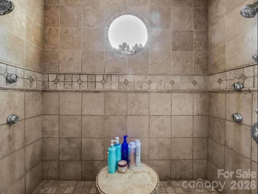 1102 Mountain Road, Bostic, NC 28018.  MLS# CAR4318780, YatesRealty ID 484. Huge shower with shower heads on each side & overhead also