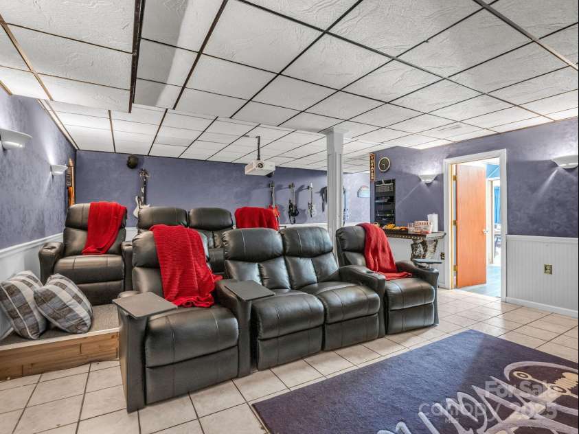1102 Mountain Road, Bostic, NC 28018.  MLS# CAR4318780, YatesRealty ID 484. Theatre in basement