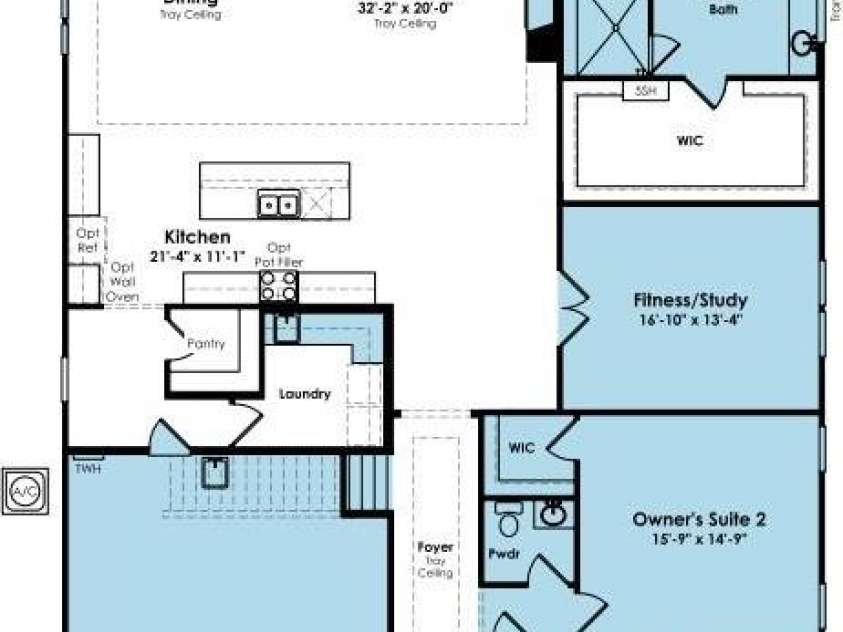 3005 Torrey Pines None, Monroe, NC 28110.  MLS# CAR4420953, YatesRealty ID 48404. Sydney Floorplan