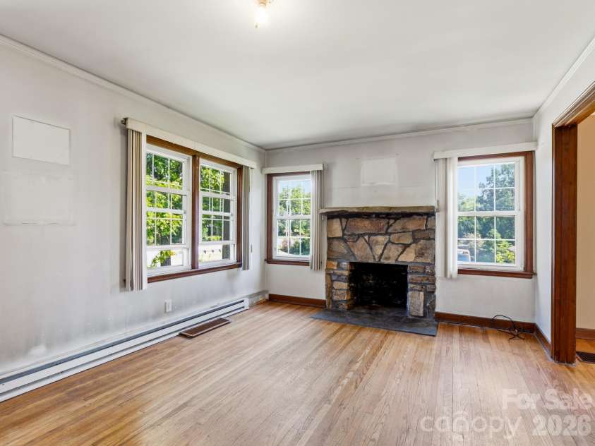 1279 Charlotte Highway, Fairview, NC 28730.  MLS# CAR4421024, YatesRealty ID 48430. Stone Fireplace