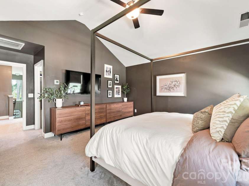 2902 Oakdale Road, Charlotte, NC 28216.  MLS# CAR4421172, YatesRealty ID 48436. Ceiling fan in primary