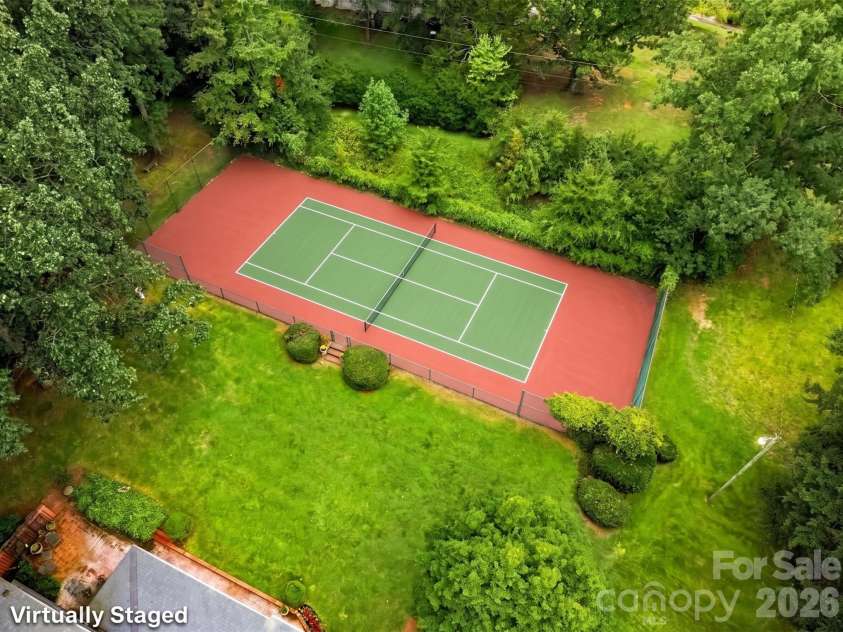 209 Labans Lane, Lincolnton, NC 28092.  MLS# CAR4419321, YatesRealty ID 48497. Virtually Staged Tennis Court