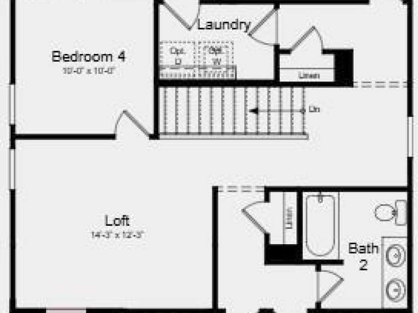 303 Fincastle Glen Road, Shelby, NC 28152.  MLS# CAR4421213, YatesRealty ID 48518. Second Floor Plan - Additional Highlights Include: GE refrigerator, washer and dryer, trash roll out, extended laminate flooring at first floor, and window blinds