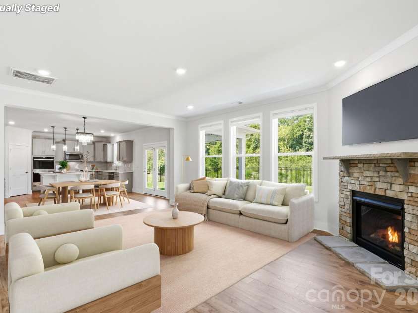 1060 Merganser Way, Indian Trail, NC 28079.  MLS# CAR4417669, YatesRealty ID 48601. Stone Fireplace